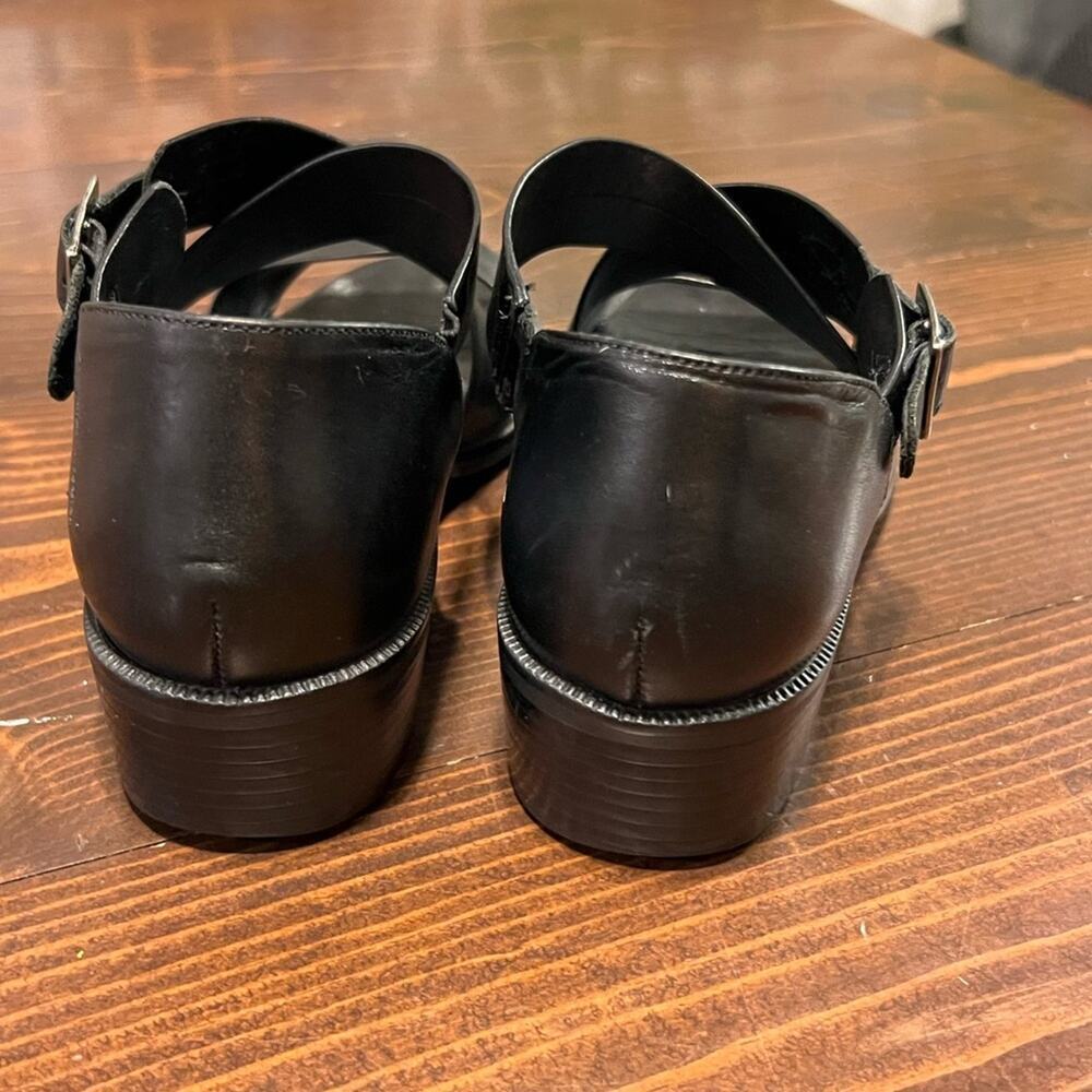 MUNRO American Black Leather Sandals Size 7M - Picture 7 of 7